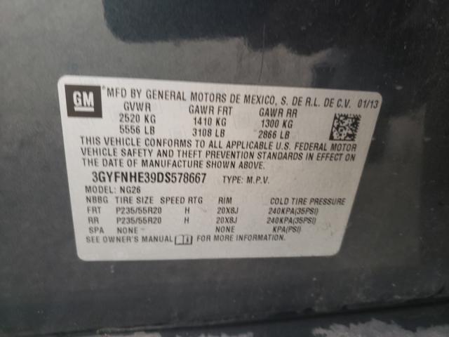 2013 CADILLAC SRX PERFOR 3GYFNHE39DS578667