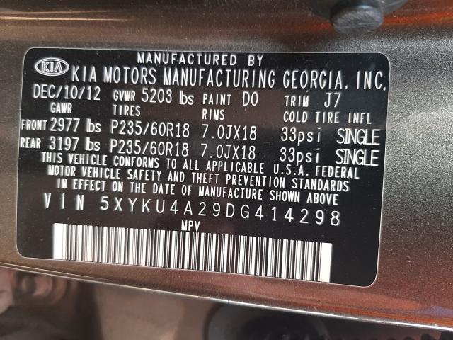 2013 KIA SORENTO EX 5XYKU4A29DG414298