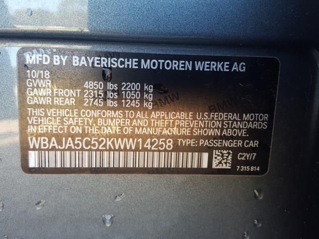 2019 BMW 530 I WBAJA5C52KWW14258