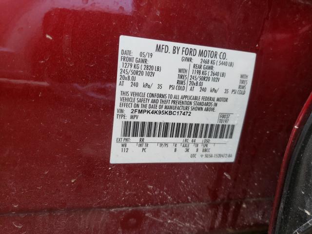 2019 FORD EDGE TITAN 2FMPK4K95KBC17472