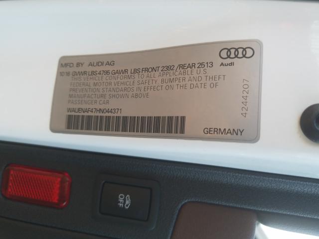 2017 AUDI A4 PREMIUM WAUENAF47HN044371