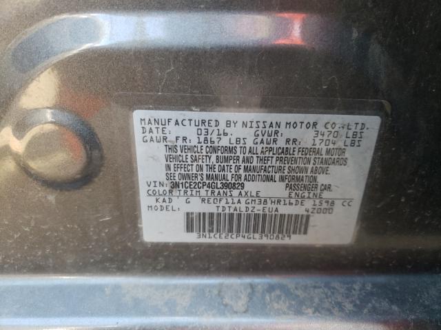 2016 NISSAN VERSA NOTE 3N1CE2CP4GL390829