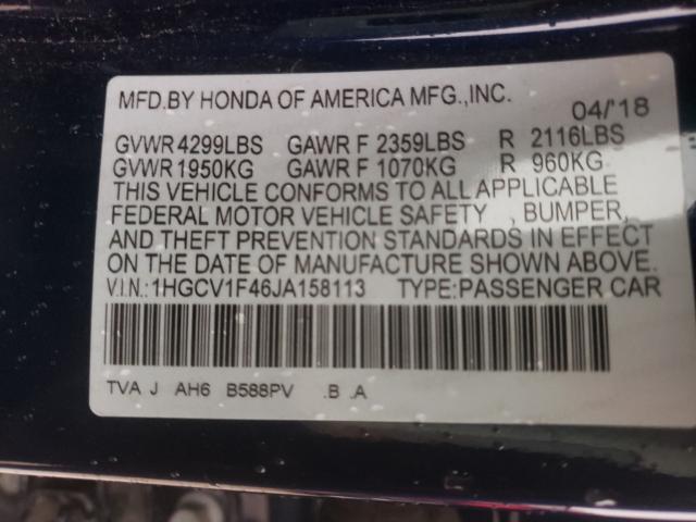2018 HONDA ACCORD EX 1HGCV1F46JA158113