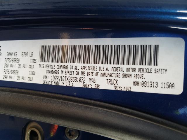 2011 DODGE RAM 1500 1D7RV1GTXBS531072