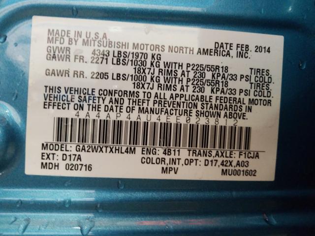 2014 MITSUBISHI OUTLANDER 4A4AP4AU4EE023812