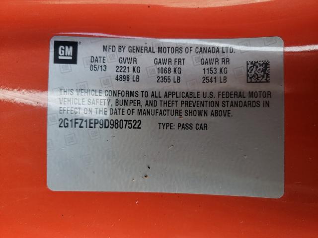 2013 CHEVROLET CAMARO ZL1 2G1FZ1EP9D9807522