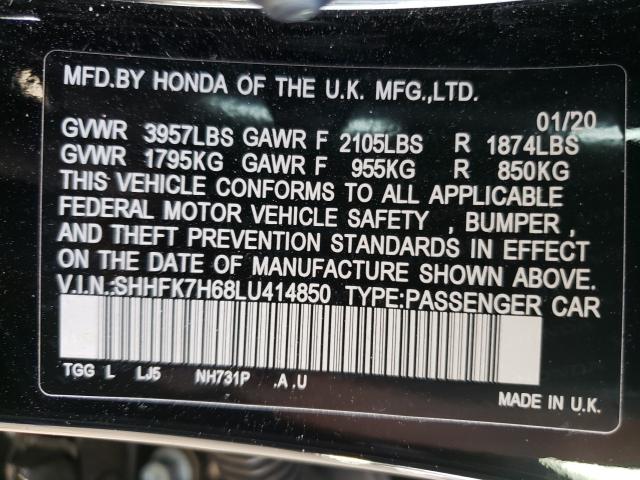 2020 HONDA CIVIC EX - SHHFK7H68LU414850