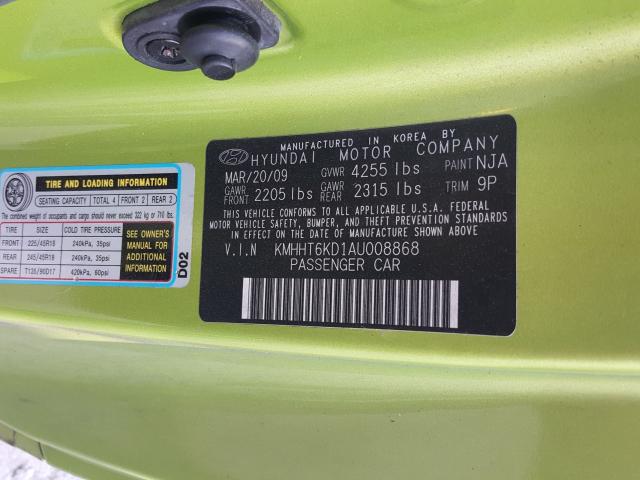 2010 HYUNDAI GENESIS CO KMHHT6KD1AU008868