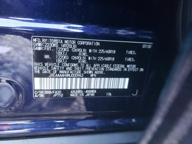 2021 TOYOTA VENZA LE JTEAAAAH4MJ000963