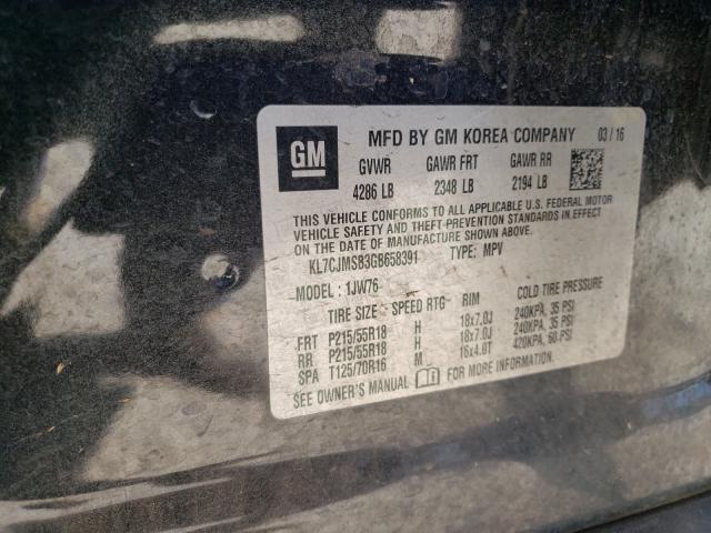 2016 CHEVROLET TRAX LTZ KL7CJMSB3GB658391