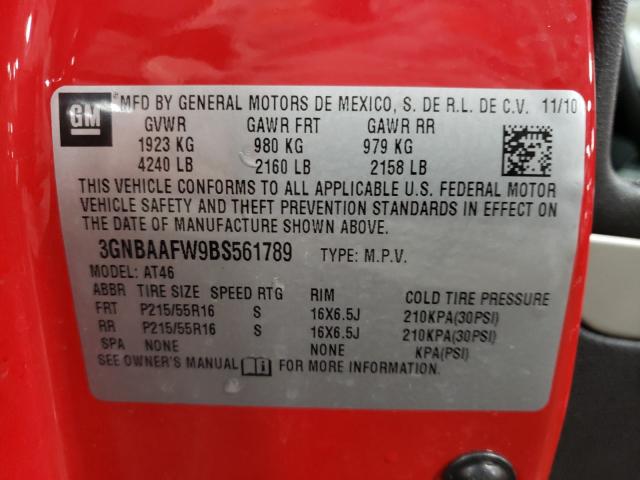 2011 CHEVROLET HHR LS 3GNBAAFW9BS561789