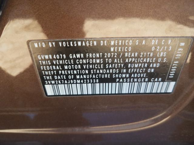 2013 VOLKSWAGEN JETTA BASE 3VW2K7AJ9DM423338