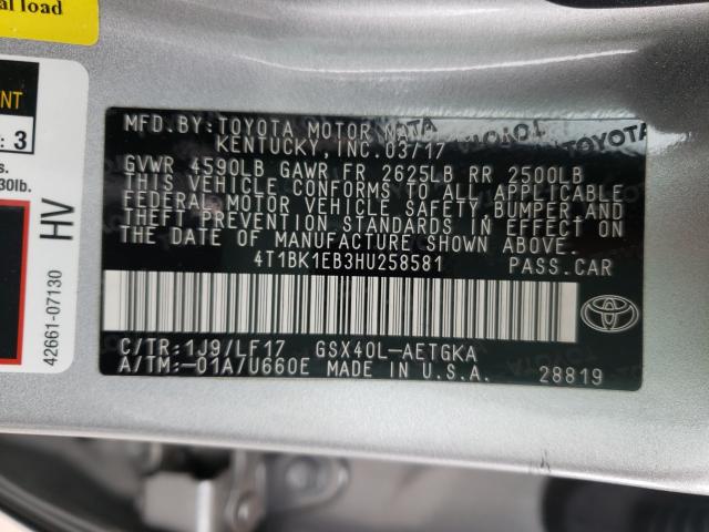 2017 TOYOTA AVALON XLE 4T1BK1EB3HU258581