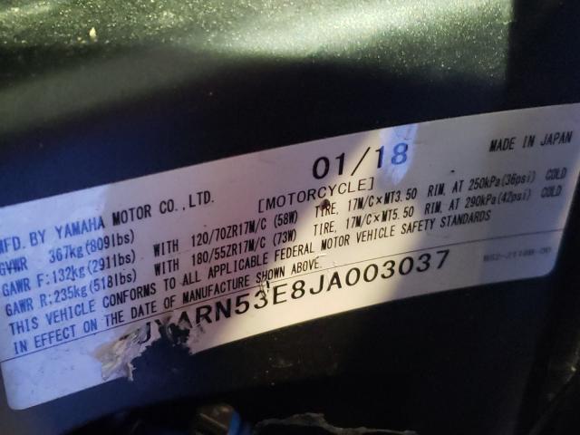 2018 YAMAHA MT09 JYARN53E8JA003037