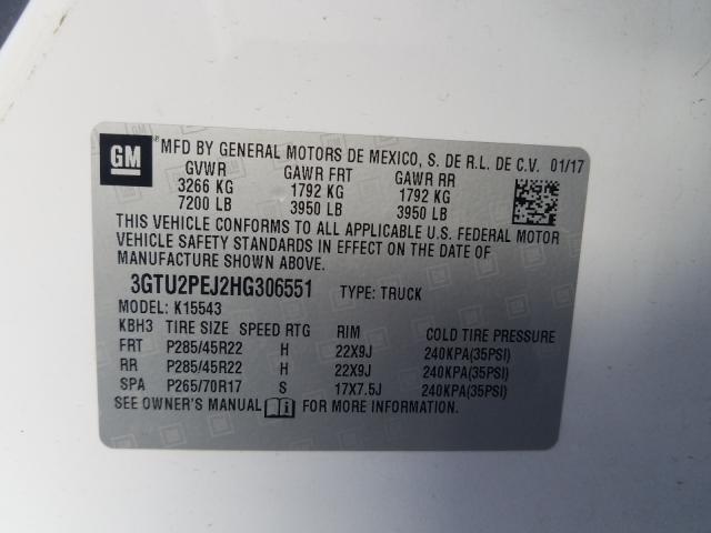 2017 GMC SIERRA K15 3GTU2PEJ2HG306551