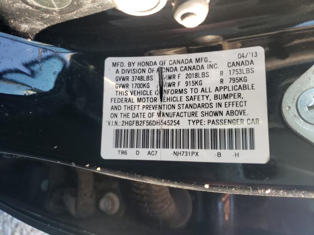 2013 HONDA CIVIC LX 2HGFB2F56DH545254