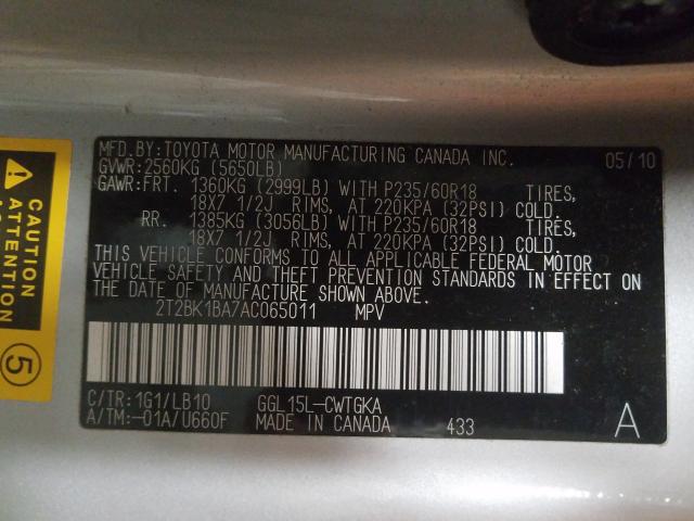 2010 LEXUS RX 350 2T2BK1BA7AC065011