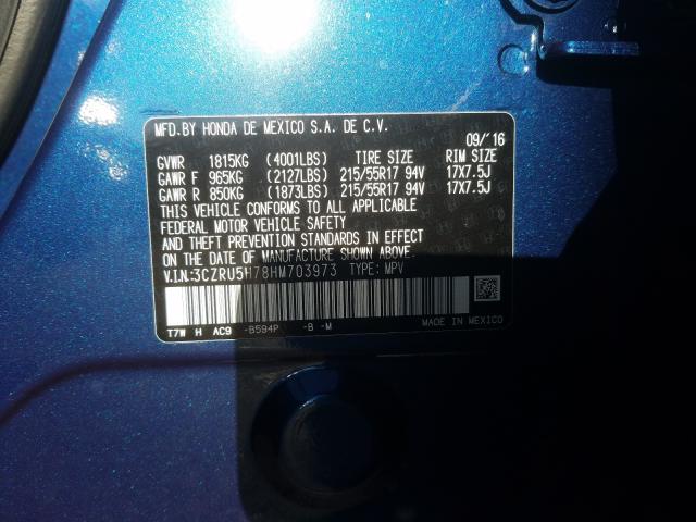 2017 HONDA HR-V EXL 3CZRU5H78HM703973