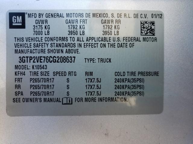 2012 GMC SIERRA K15 3GTP2VE76CG208637