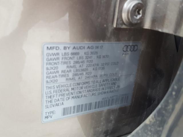 VIN WA1LABF70JD001941 2018 Audi Q7, Premium Plus no.10