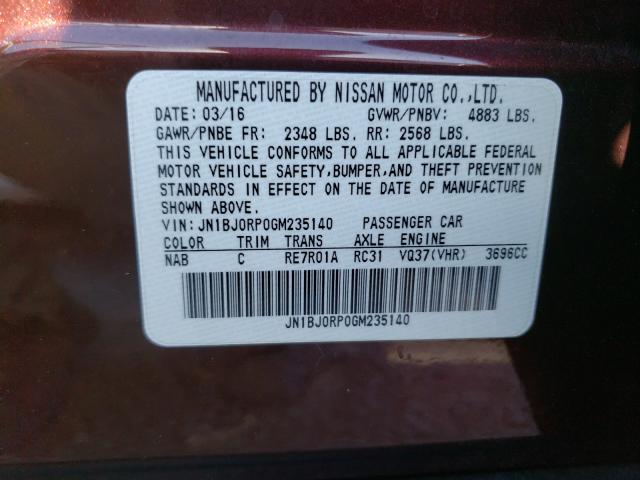 2016 INFINITI QX50 JN1BJ0RP0GM235140