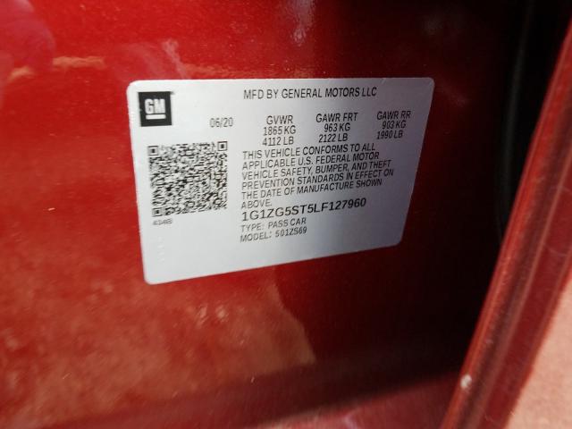 2020 CHEVROLET MALIBU RS 1G1ZG5ST5LF127960