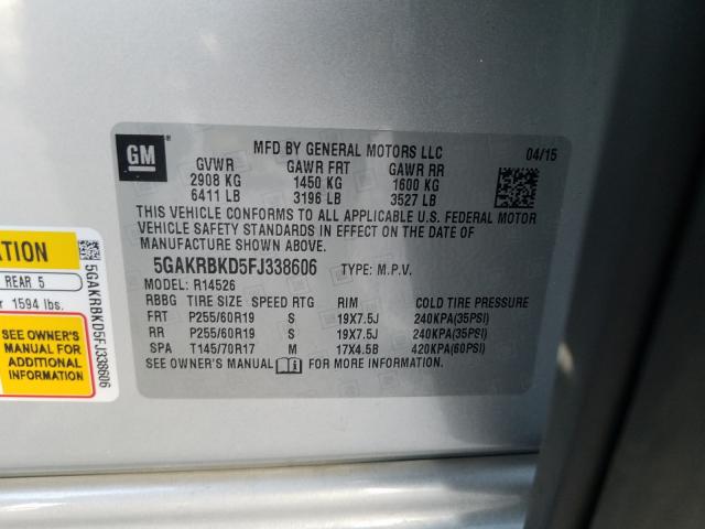 2015 BUICK ENCLAVE 5GAKRBKD5FJ338606