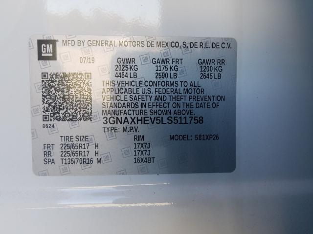 2020 CHEVROLET EQUINOX LS 3GNAXHEV5LS511758