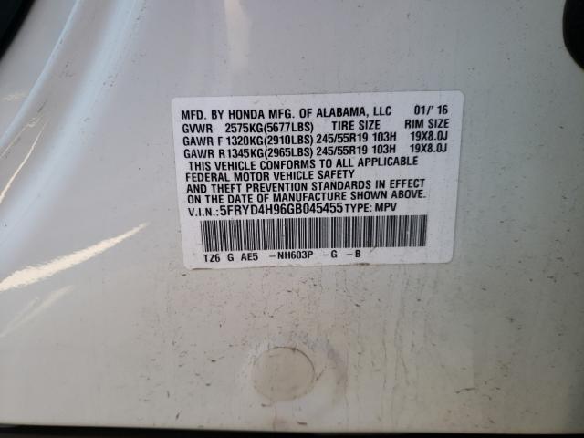 2016 ACURA MDX ADVANC 5FRYD4H96GB045455