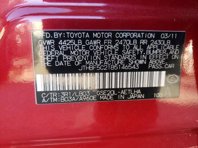 2011 LEXUS IS 250 JTHBF5C21B5146543