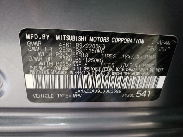 2018 MITSUBISHI OUTLANDER JA4AZ3A39JJ002596