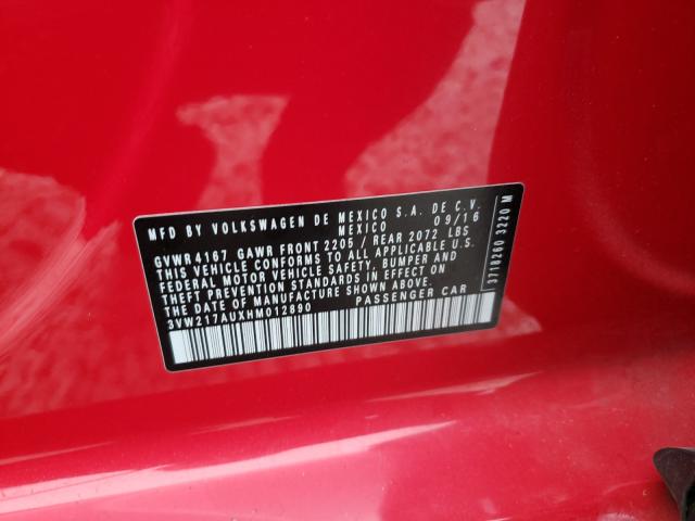 2017 VOLKSWAGEN GOLF S 3VW217AUXHM012890