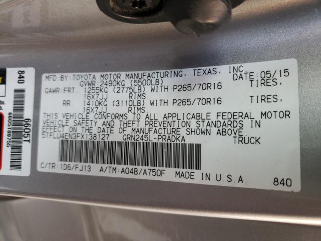2015 TOYOTA TACOMA DOU 5TFLU4EN3FX138127