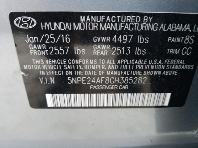 2016 HYUNDAI SONATA SE 5NPE24AF8GH385282