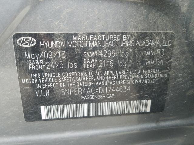 2013 HYUNDAI SONATA 5NPEB4ACXDH744634
