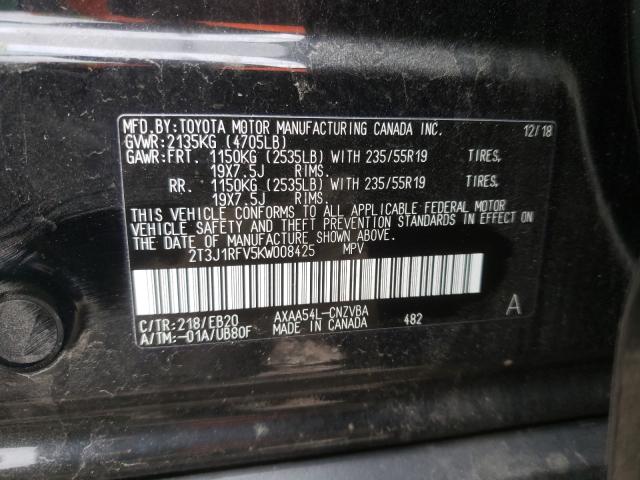 2019 TOYOTA RAV4 ADVEN 2T3J1RFV5KW008425