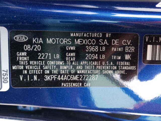 2021 KIA FORTE GT 3KPF44AC6ME272287