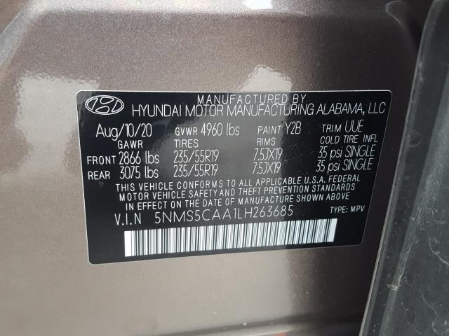 2020 HYUNDAI SANTA FE L 5NMS5CAA1LH263685