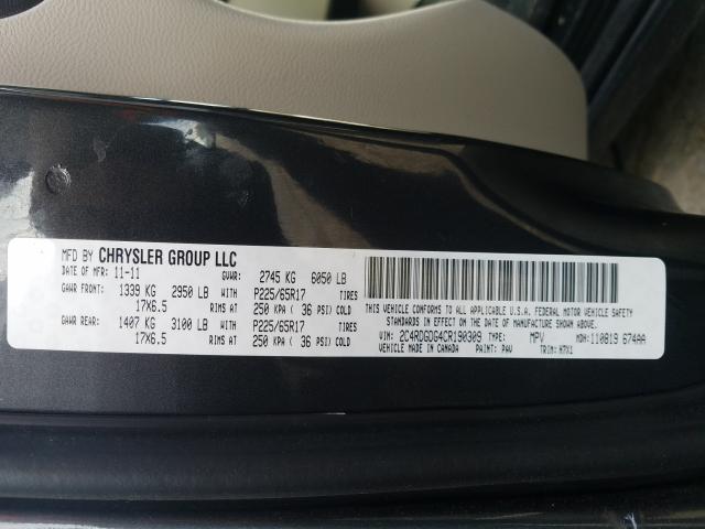 2012 DODGE GRAND CARA 2C4RDGDG4CR190309