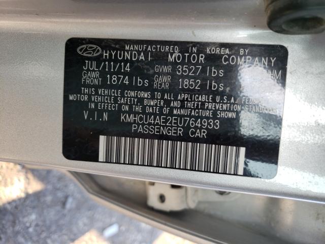 2014 HYUNDAI ACCENT GLS KMHCU4AE2EU764933