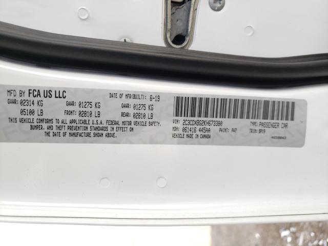 2019 DODGE CHARGER SX 2C3CDXBG2KH673380