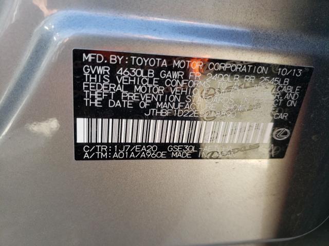 2014 LEXUS IS 250 JTHBF1D22E5018890