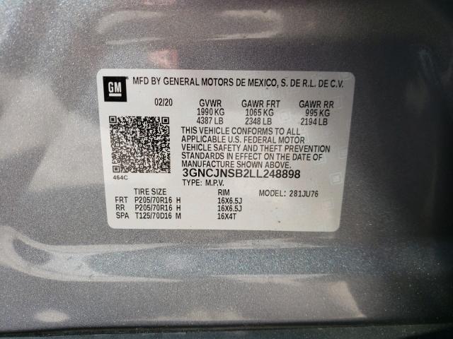 2020 CHEVROLET TRAX LS 3GNCJNSB2LL248898
