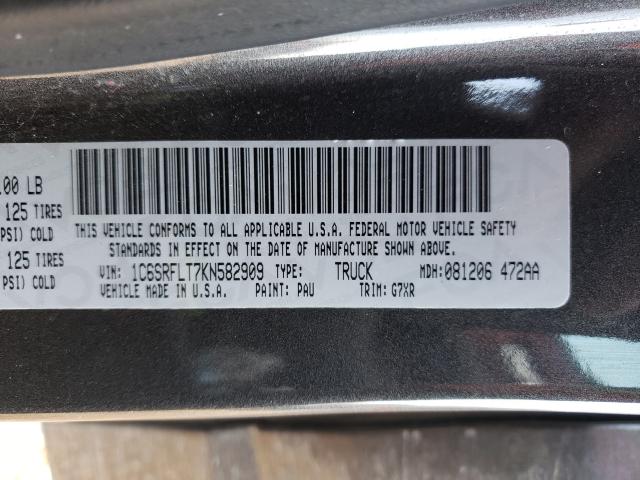2019 RAM 1500 REBEL 1C6SRFLT7KN582909