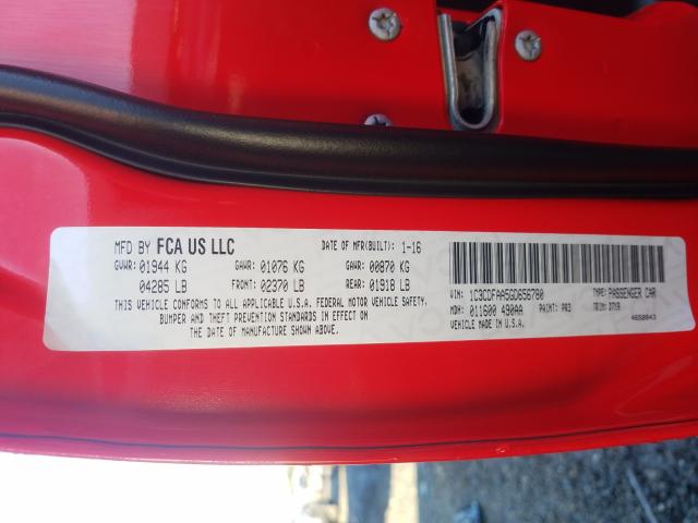 2016 DODGE DART SE 1C3CDFAA5GD656780