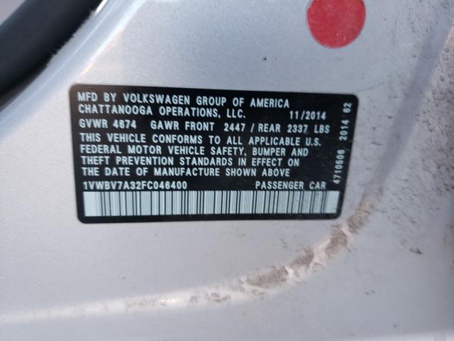 2015 VOLKSWAGEN PASSAT SE 1VWBV7A32FC046400