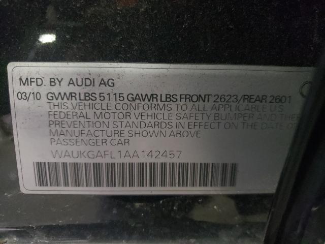 2010 AUDI S4 PRESTIG WAUKGAFL1AA142457