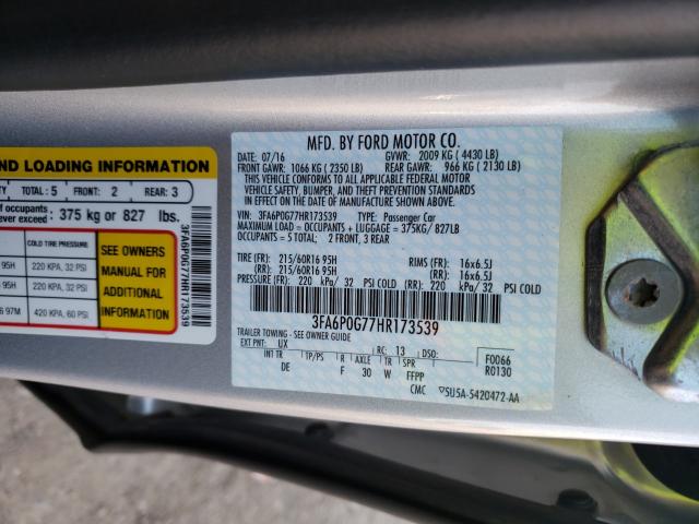 2017 FORD FUSION S 3FA6P0G77HR173539