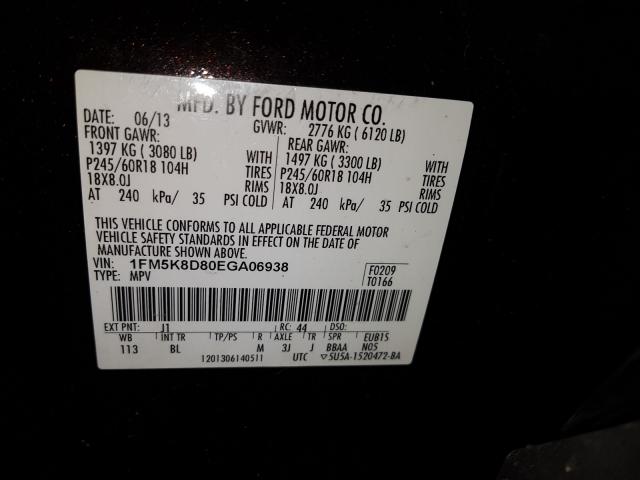 2014 FORD EXPLOR XLT 1FM5K8D80EGA06938
