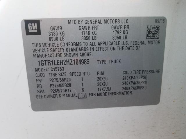 2017 GMC SIERRA C15 1GTR1LEH2HZ104985